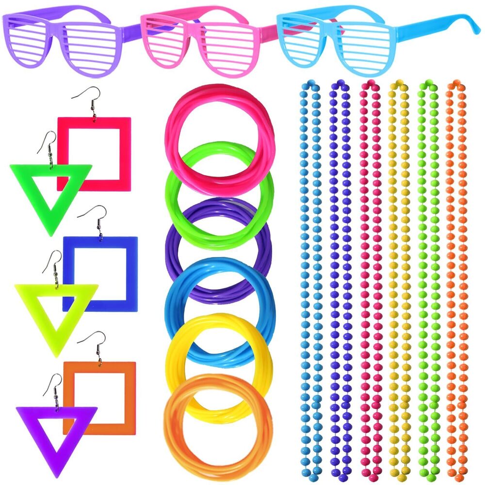 1625 80's Outfit Party Accessoriess For Women, Including Neon